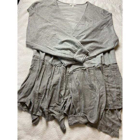 Maurices Gray open knit cardigan with flowy bottom part long sleeve size XXL - Picture 1 of 11